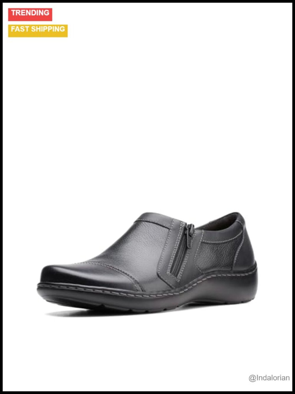 Cora Giny Loafers with Ortholite Footbed Zippered Premium Leather